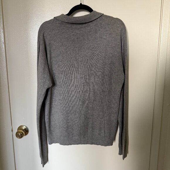 Kenneth Cole New York Gray Silk Cashmere Collared Sweater M - Picture 5 of 5